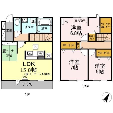 コンフォルタ柚月　B棟の間取り