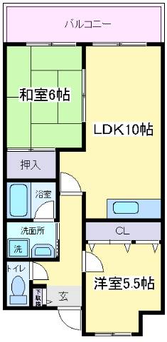 大阪市住吉区我孫子のマンションの間取り