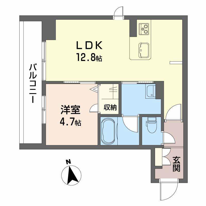 山形市若宮のアパートの間取り