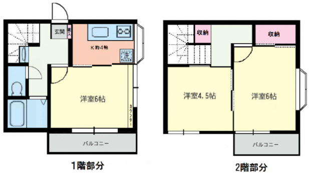 座間市相模が丘のアパートの間取り