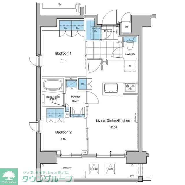 台東区台東のマンションの間取り