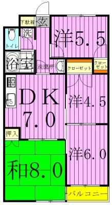 ファインクロス５番館の間取り