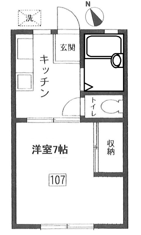 東武伊勢崎線 竹ノ塚駅 徒歩13分 2階建 築38年の間取り写真
