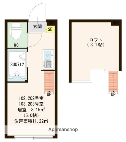 ＪＲ山手線 駒込駅 徒歩9分 2階建 築6年の間取り写真