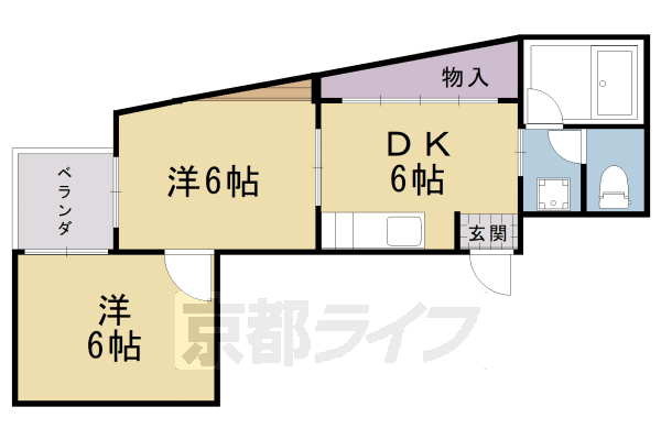 京都市西京区桂浅原町のマンションの間取り