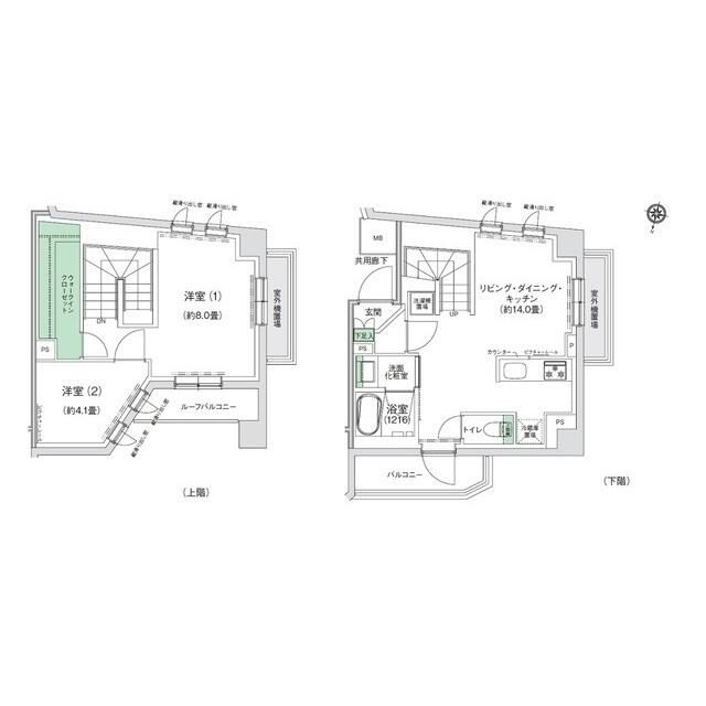 世田谷区太子堂のマンションの間取り