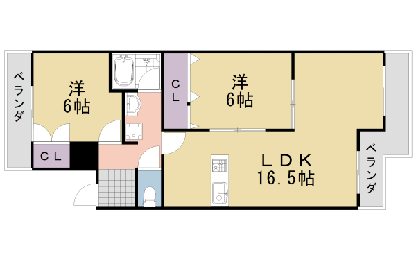 京都市西京区嵐山薬師下町のマンションの間取り