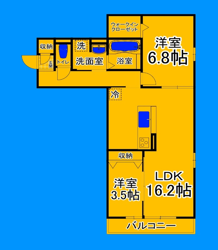 大阪市住吉区墨江のアパートの間取り