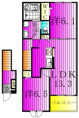 サンビレッジＡの間取り