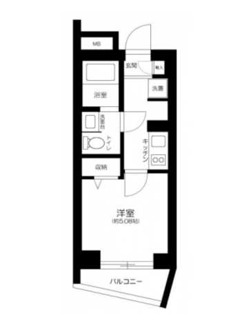 新宿区赤城下町のマンションの間取り