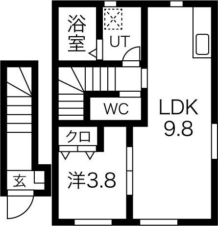 花巻市桜町４丁目築2年の間取り