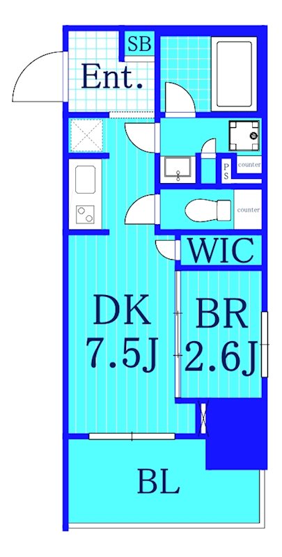 横浜市鶴見区鶴見中央のマンションの間取り