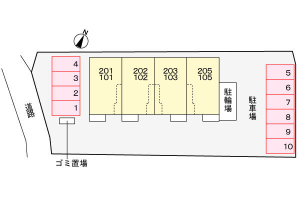 【メゾン　エインシェント８の駐車場】