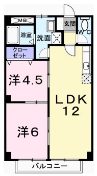 姫路市大津区天神町のアパートの間取り