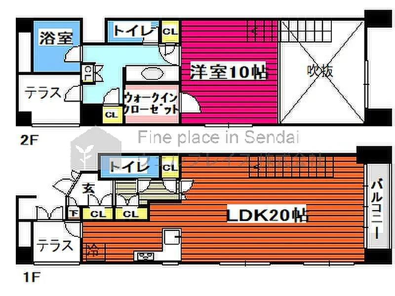 仙台市青葉区国分町のマンションの間取り