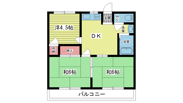 豊中市東泉丘のマンションの間取り