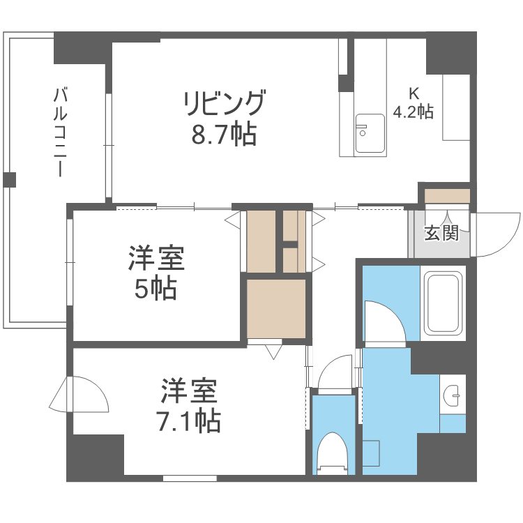 グランメールアサヒVIIの間取り