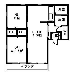 【レトアフリーゼＡの間取り】