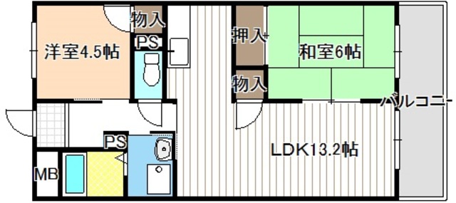 【鳥山マンションIIIの間取り】