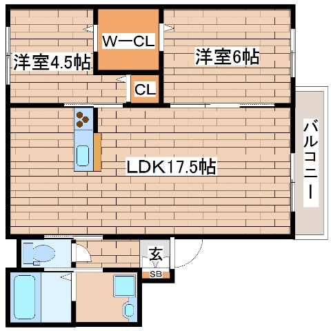 【神戸市中央区二宮町のマンションの間取り】