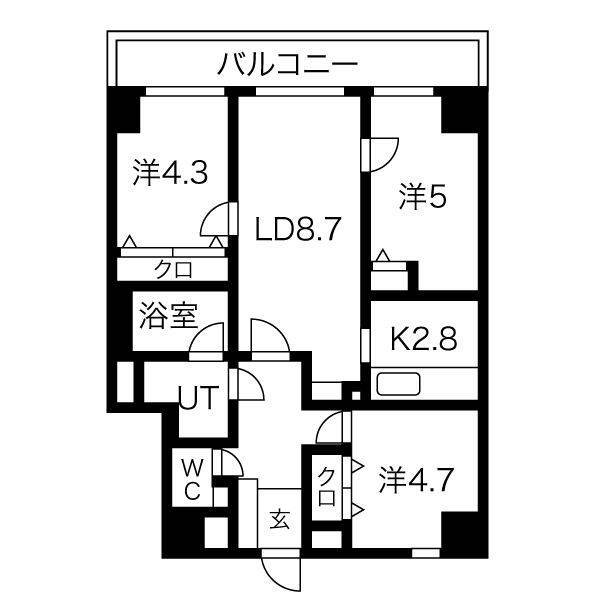 【ダイアパレス東札幌の間取り】