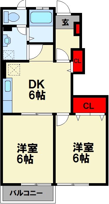 飯塚市相田のアパートの間取り