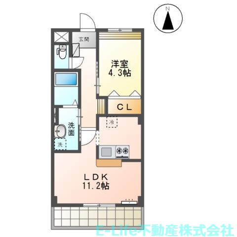 熊本市中央区上水前寺のマンションの間取り