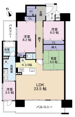 姫路市船橋町のマンションの間取り