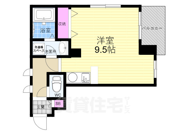 京都市上京区二町目のマンションの間取り