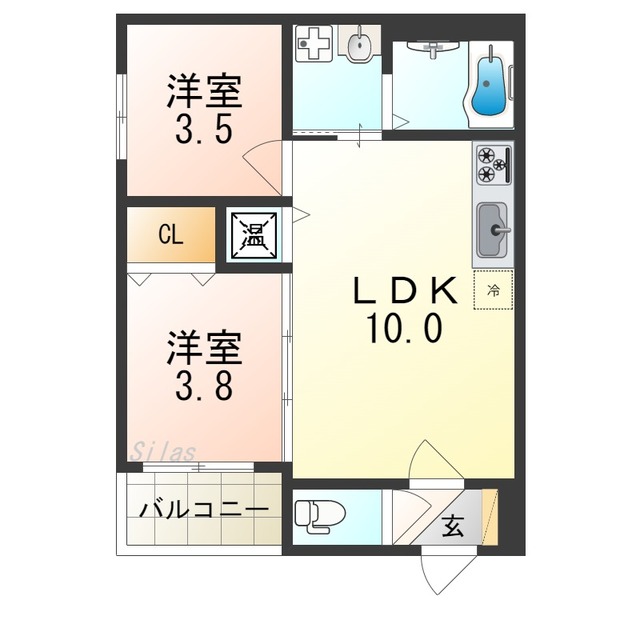 堺市堺区錦綾町のアパートの間取り