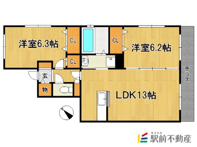 太宰府市向佐野のマンションの間取り