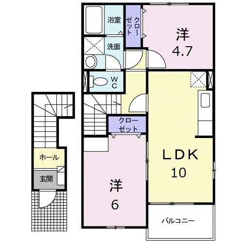 プリムローズヴィラ　Ａの間取り