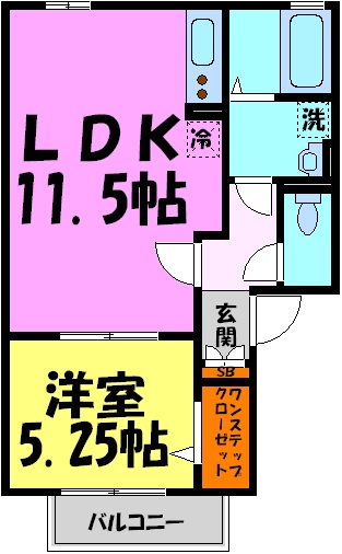 川西市平野のアパートの間取り