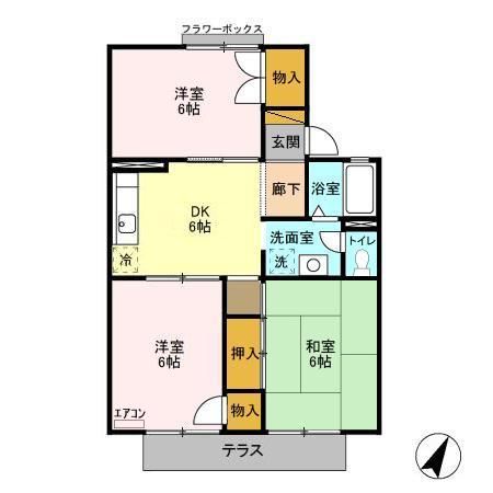 柏市西原のアパートの間取り