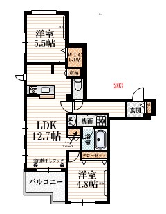 ＣＬＡＩＲ　ＭＡＩＳＯＮ　ＫＵＧＡＹＡＭＡの間取り