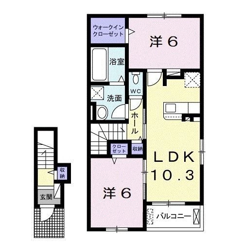 伊都郡かつらぎ町大字笠田中のアパートの間取り