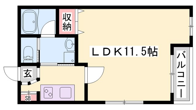 加古川市尾上町養田のアパートの間取り