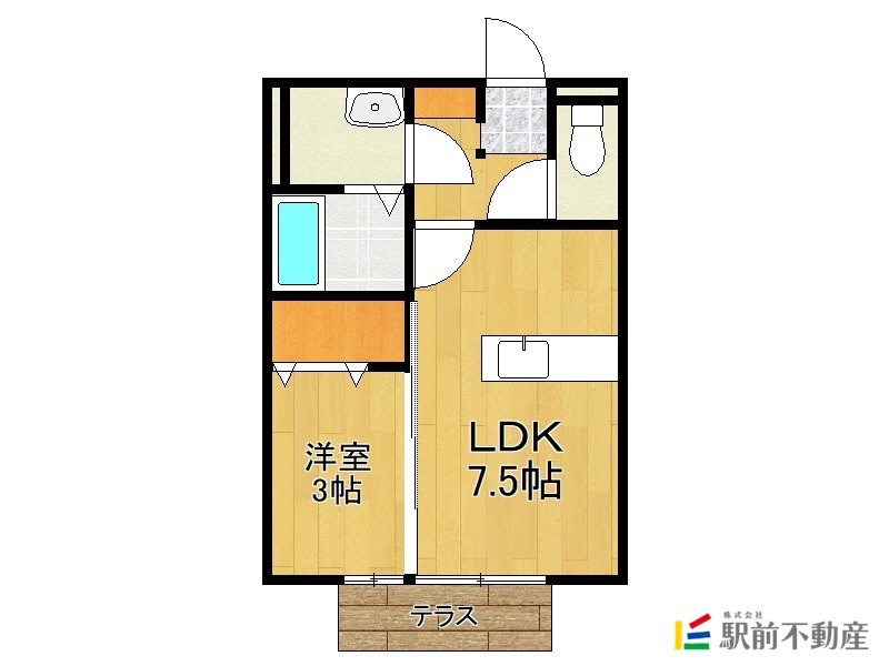 朝倉市来春のアパートの間取り