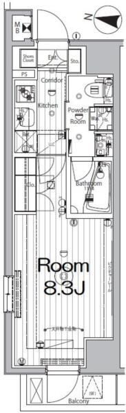 中野区本町のマンションの間取り