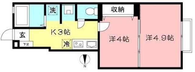 世田谷区代沢のアパートの間取り