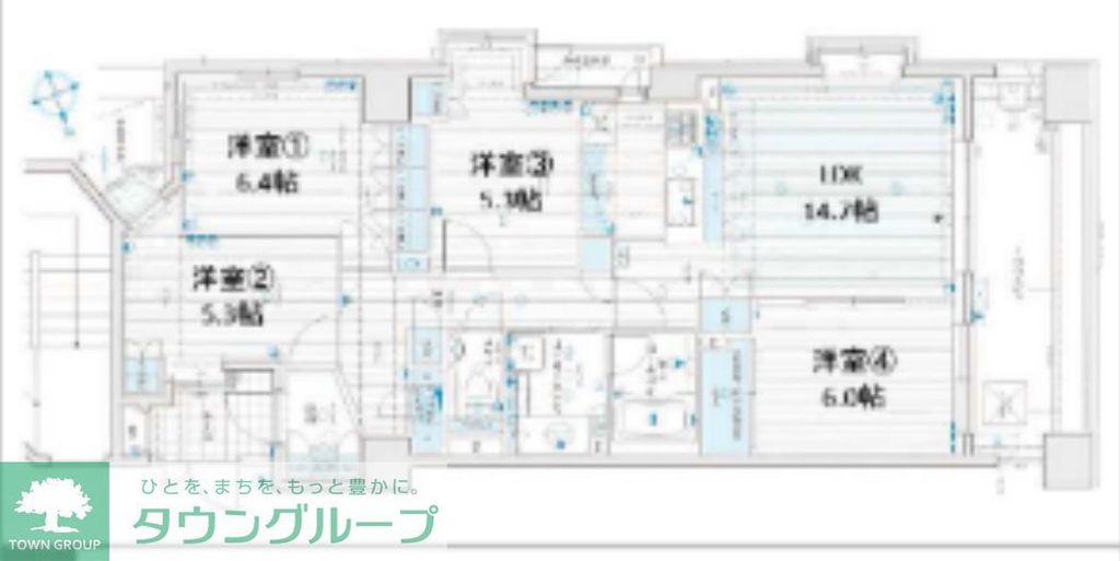 横浜市都筑区茅ケ崎中央のマンションの間取り