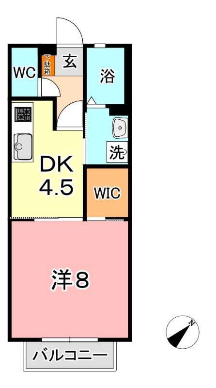 倉敷市福島のアパートの間取り