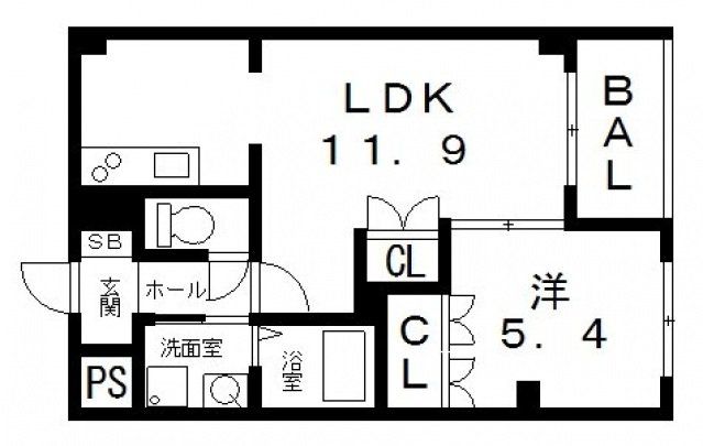 八尾市南久宝寺のマンションの間取り