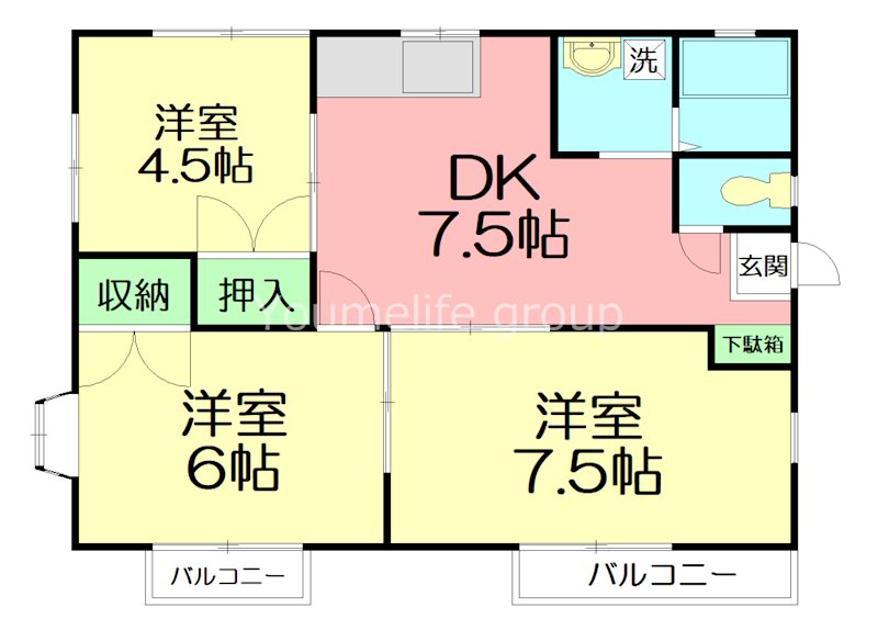 【サンヴィレッジ赤坂Iの間取り】