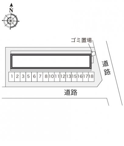 【レオパレス三国ヶ丘弐番館の駐車場】