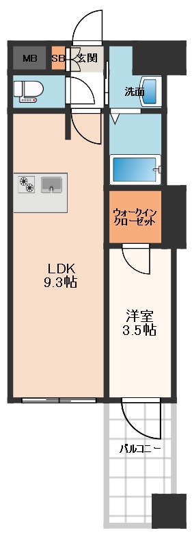 プレサンス堺筋本町ディスティニーの間取り