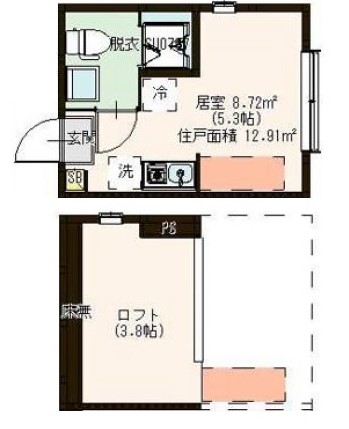 北区浮間のアパートの間取り