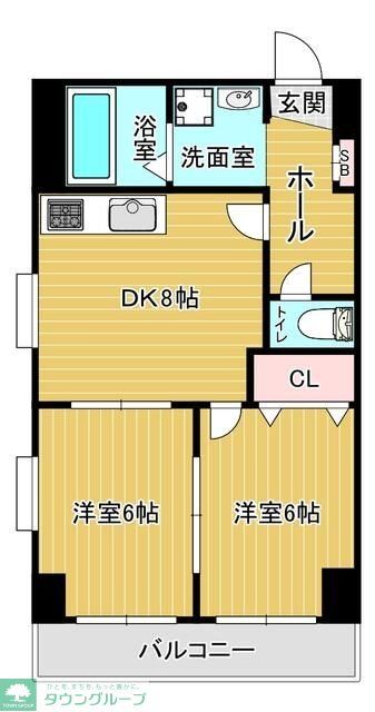 越谷市南越谷のマンションの間取り