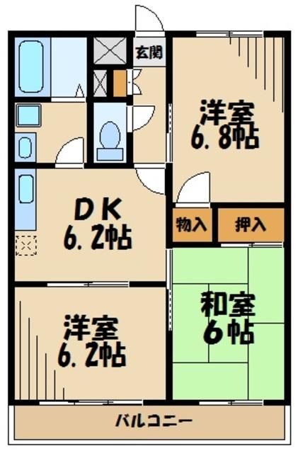 所沢市上新井のマンションの間取り