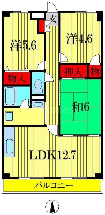 葛飾区水元のマンションの間取り